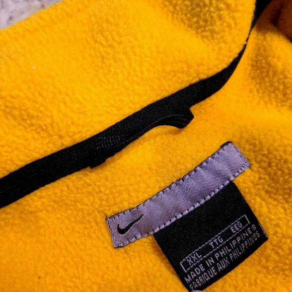 Vintage Nike Yellow Black Fleece Lined Jacket Coat Nylon Polyester XXL - Picture 3 of 12